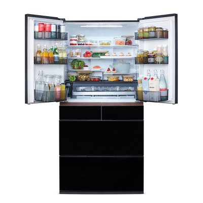 HITACHI 6-Door Refrigerator, 23.7 cu ft, R-GW670TT XK, Inverter, Crystal Black.