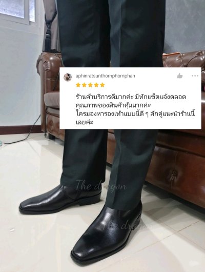รองเท้าฮาล์ฟหัวตัด ซิปเดี่ยว สูง8นิ้ว รุ่นH8 หนังวัวแท้ ฟอกนิ่ม