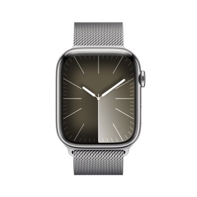 Apple Watch Series 9 GPS + Cellular 41mm Silver Stainless Steel Case with Silver Milanese Loop