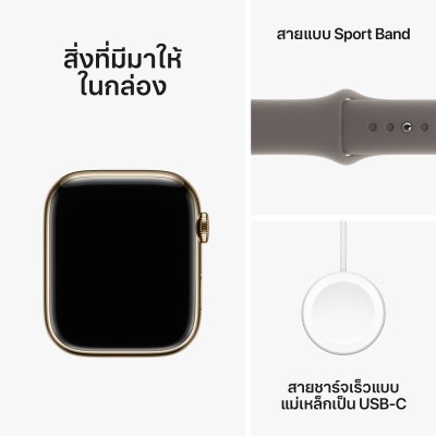 Apple Watch Series 9 with Sport Band Stainless 45mm GPS + Cellular S/M Gold