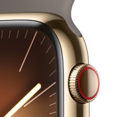 Apple Watch Series 9 with Sport Band Stainless 45mm GPS + Cellular S/M Gold