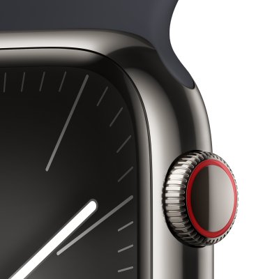 Apple Watch Series 9 with Sport Band Stainless 45mm GPS + Cellular M/L Graphite