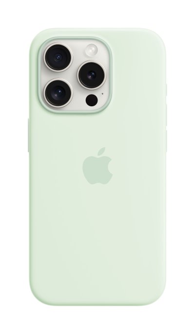Apple iPhone 15 Pro Silicone Case with MagSafe - Soft Mint