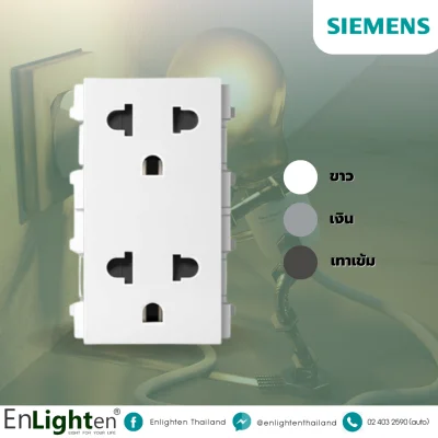 เต้ารับคู่ ขากลมแบน 16A 3M Twin 3 Pin Socket เต้ารับคู่ ขากลมแบน 16A 3M Twin 3 Pin Socket