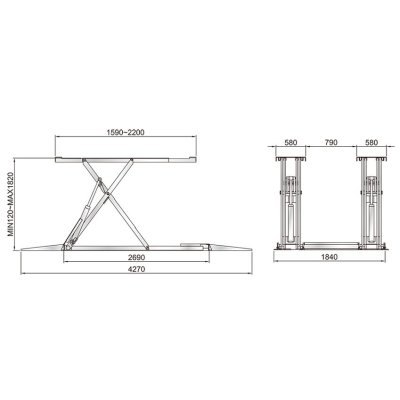 ลิฟท์เอ็กซ์แบบวางพื้น 3 ตัน CARLEO SL-556S