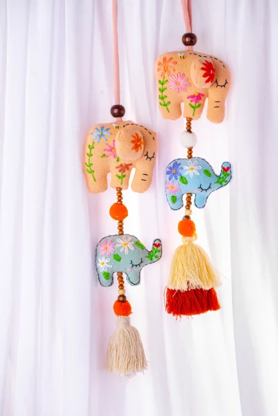 โมบายช้าง แม่-ลูก Mother-and-calf elephant mobile