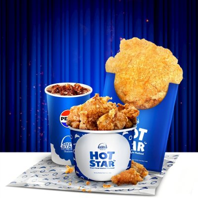 ไก่ใหญ่XXL+หนังไก่ทอด  Free Soft Drink 16 oz.