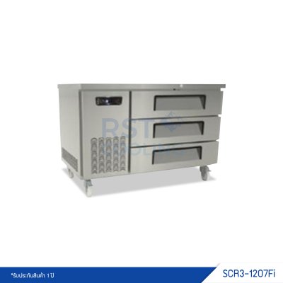ตู้แช่เย็นเคาน์เตอร์สแตนเลส 3 ลิ้นชัก Sanden รุ่น SCR3-1207Fi