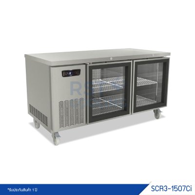 ตู้แช่เย็นเคาน์เตอร์สแตนเลส ประตูกระจก Sanden รุ่น SCR3-1507Ci