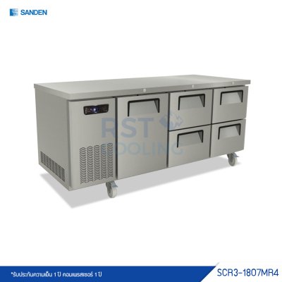ตู้แช่เย็นเคาน์เตอร์สแตนเลส 1 ประตู 4 ลิ้นชัก Sanden รุ่น SCR3-1807MI4 ตู้แช่เย็นเคาน์เตอร์สแตนเลส 1 ประตู 4 ลิ้นชัก Sanden รุ่น SCR3-1807MI4