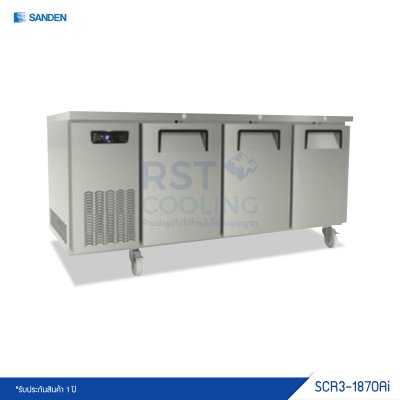 ตู้แช่เย็นเคาน์เตอร์สแตนเลส 3 ประตู Sanden รุ่น SCR3-1870Ai