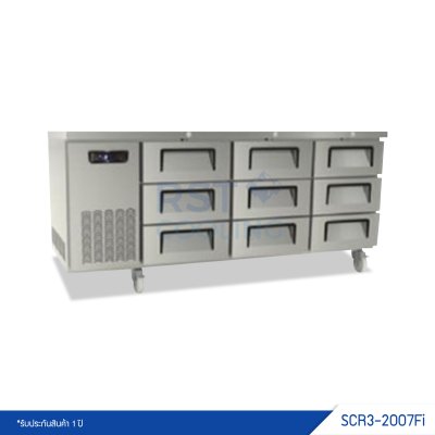 ตู้แช่เย็นเคาน์เตอร์สแตนเลส 9 ลิ้นชัก Sanden รุ่น SCR3-2007Fi