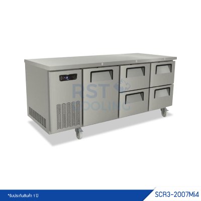 ตู้แช่เย็นเคาน์เตอร์สแตนเลส 1 ประตู 4 ลิ้นชัก Sanden รุ่น SCR3-2007Mi4