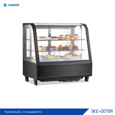 ตู้แช่เค้ก กระจกโค้ง Sanden รุ่น SKE-0070R