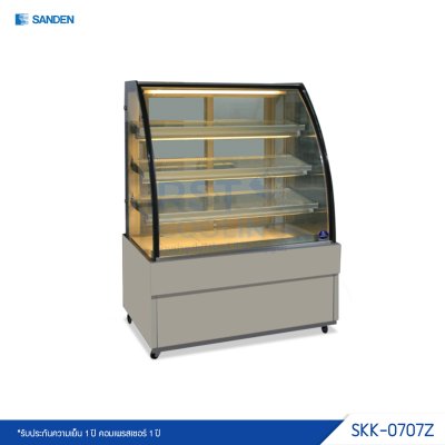ตู้แช่เค้ก กระจกโค้ง Sanden รุ่น SKK-0707Z