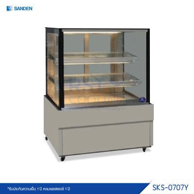 ตู้แช่เค้ก กระจกเหลี่ยม Sanden รุ่น SKS-0707Y