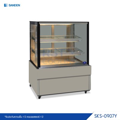 ตู้แช่เค้ก กระจกเหลี่ยม Sanden รุ่น SKS-0907Y
