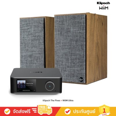 Klipsch The Fives + WiiM Ultra - Powered Speakers with Music Streamer (ลำโพง)