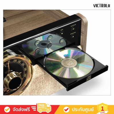 Victrola The Empire 6-IN-1 - Manual Three-Speed Turntable Audio System (VTA-270B)