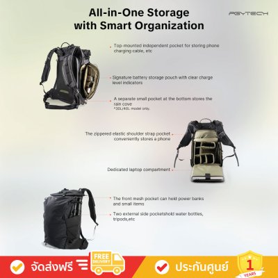 PGYTECH OnePro Ultralight Backpack 20L - กระเป๋ากล้องน้ำหนักเบา
