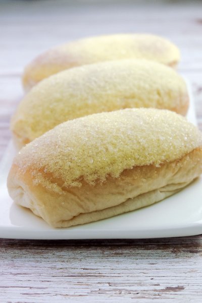 Bread with fresh butter and sugar