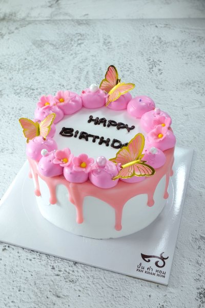 Pink Butterfly Lava Milk Cake