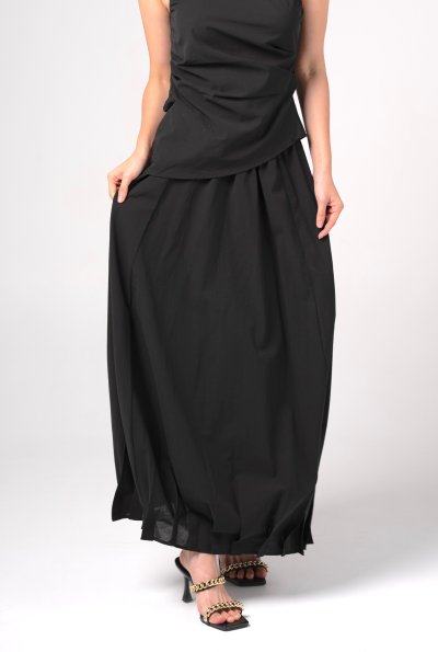 PLEASTED HEM BALLOON SKIRT