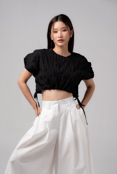 COPPED WRINKLE EFFECT TOP