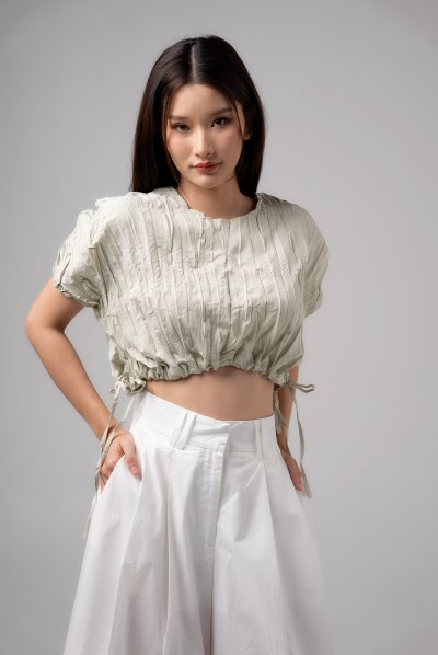 COPPED WRINKLE EFFECT TOP