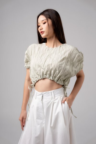 COPPED WRINKLE EFFECT TOP