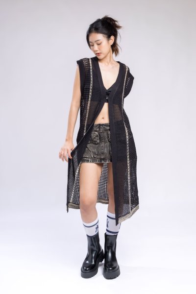 KNITTING LONG VEST