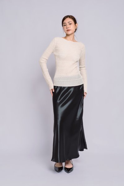 SHEER TEXTURED LONG SLEEVE TOP