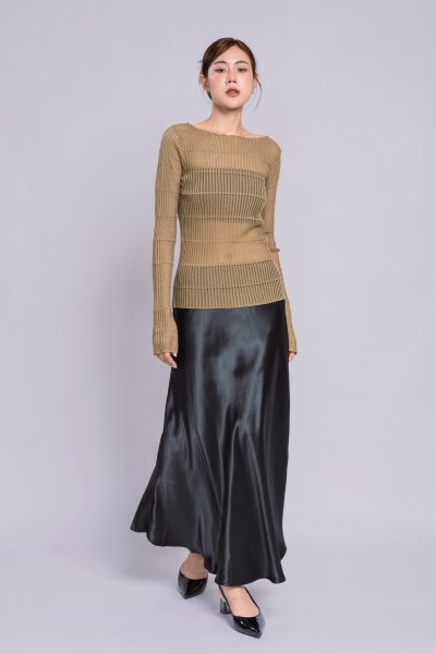 SHEER TEXTURED LONG SLEEVE TOP