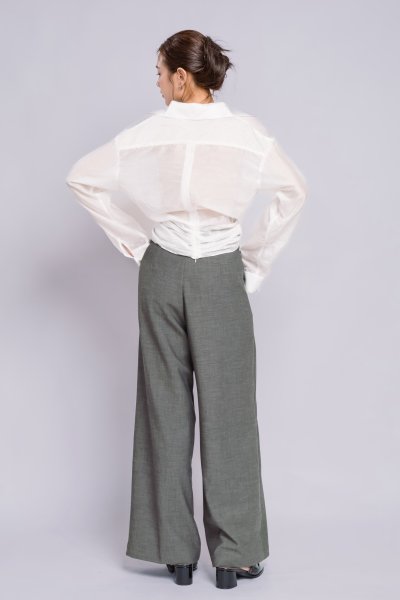 SHINY SHIRT WITH KNOT
