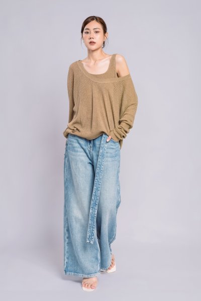 KNITTING LONG SLEEVE AND TANK TOP SET