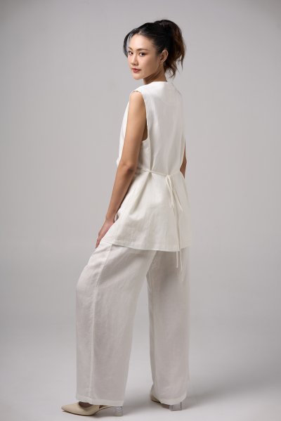 LINEN WIDE-LEG TROUSER