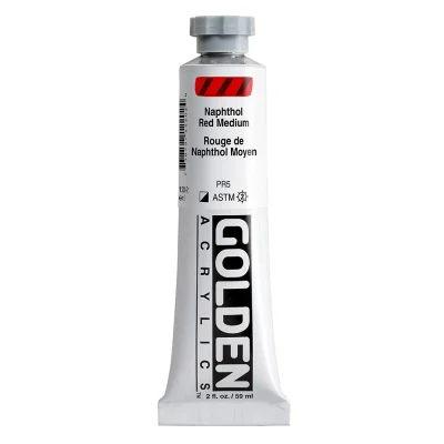 สีอะคริลิค Golden Heavy Body 59ml : Naphthol Red Medium