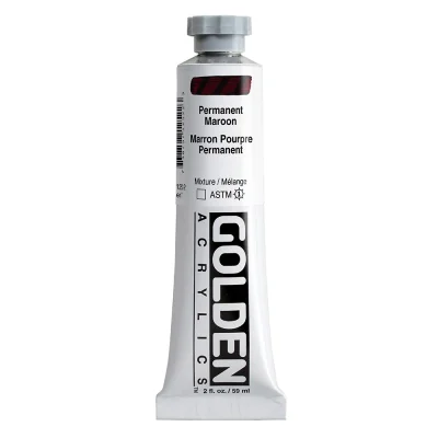 สีอะคริลิค Golden Heavy Body 59ml : Permanent Maroon