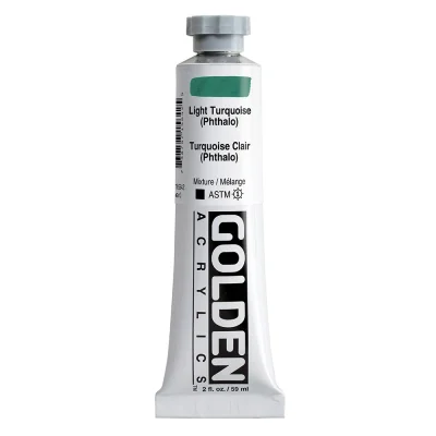 สีอะคริลิค Golden Heavy Body 59ml : Light Turquoise (Phthalo)