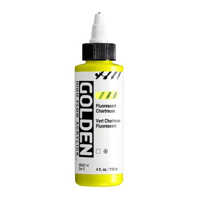 Golden High Flow Acrylic Paint : Fluorescent Chartreuse