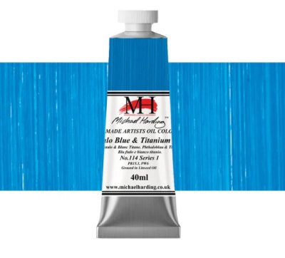 Michael Harding Oil Paint : 114 Phthalocyanine Blue & Zinc White