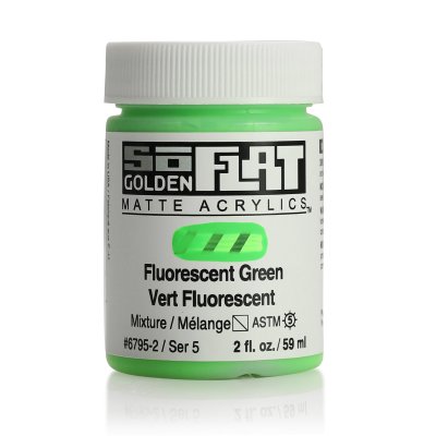 สีอะคริลิค เนื้อแมท เกรดอาร์ทติส SoFlat Fluorescent Green