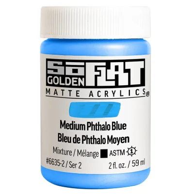 สีอะคริลิค เนื้อแมท So Flat : Medium Phthalo Blue