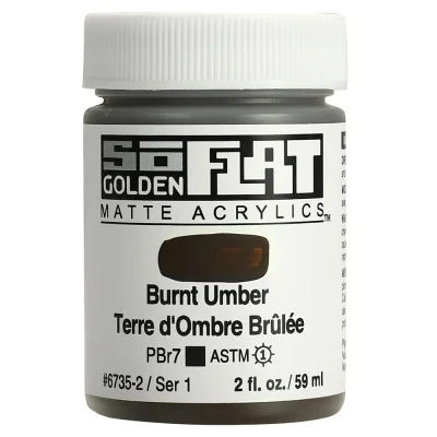 Golden So Flat Matte Acrylic Paint- Burnt Umber