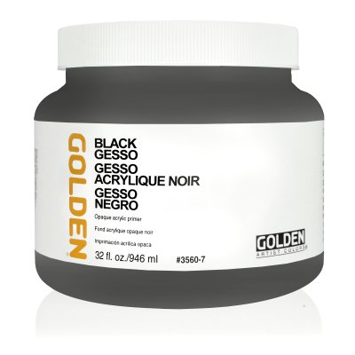 สื่อผสม สีอะคึริลิค แบรนด์โกลเด้น : Black Gesso 946ml