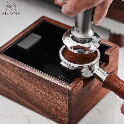 กล่องเคาะกากกาแฟ Tamper Station - Walnut Powder Box