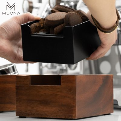 กล่องเคาะกากกาแฟ Tamper Station - Walnut Powder Box