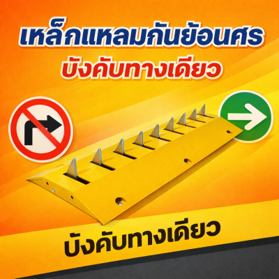 เหล็กแหลมกันย้อนศร บังคับทางเดียว Road Spike