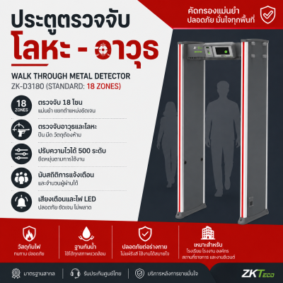 เครื่องตรวจจับอาวุธ ตรวจจับโลหะ walk through metal detector