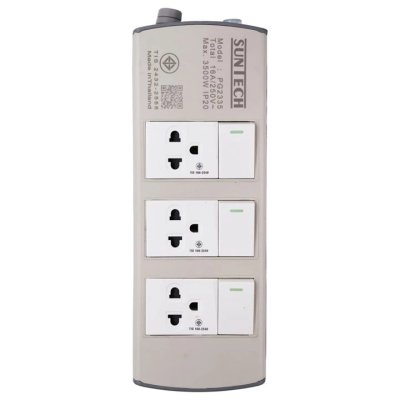 SUNTECH ชุดปลั๊กพ่วง มอก. PG 3 สวิตซ์ 3 ช่อง 16A 3500 วัตต์ ขนาดสายไฟ 1.5 Sq.mm ยาว 3 , 5 เมตร